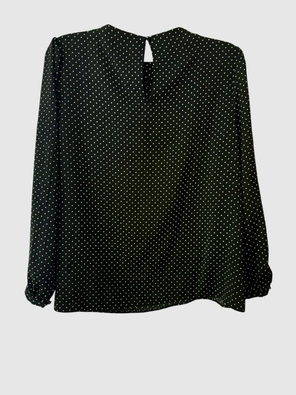 Who What Wear Polka Dot Blouse XXL Black White Long Sleeve Top - Picture 2 of 6